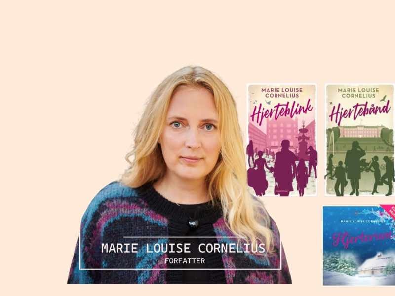 Der vises et foto af Marie Louise og bogserien Hjerteblink