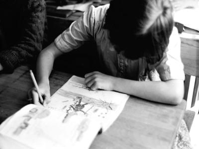 Elev i 1952 på ukendt skole. 