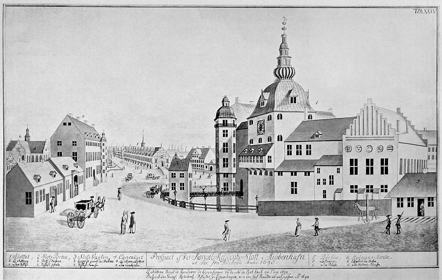 Kobberstik af Københavns Slot 1698